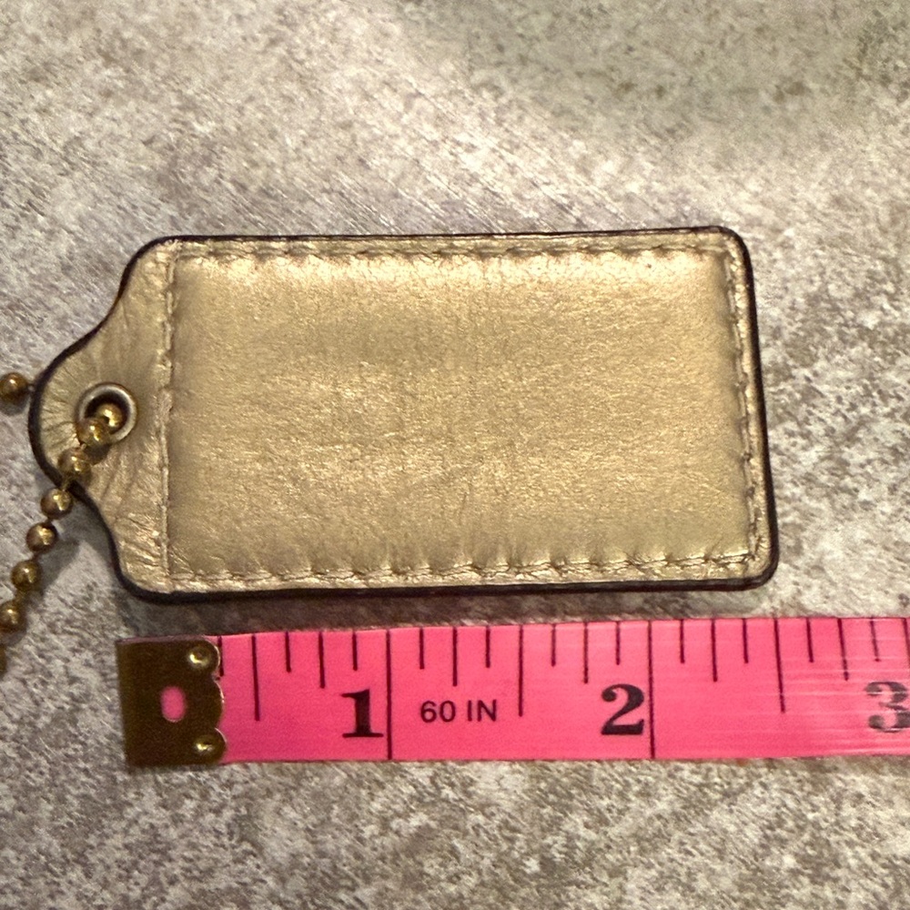 Coach Metallic Gold Leather 2 1/2” Hang Tag - Picture 2 of 2